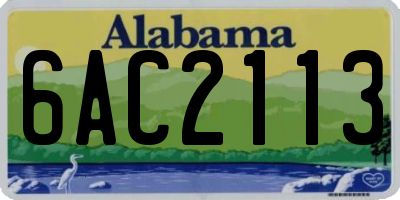 AL license plate 6AC2113