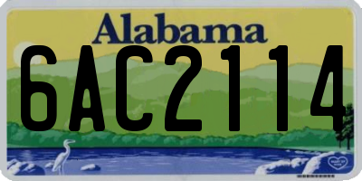AL license plate 6AC2114
