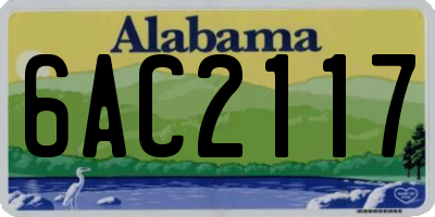 AL license plate 6AC2117