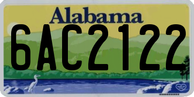 AL license plate 6AC2122