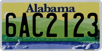 AL license plate 6AC2123