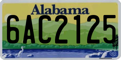 AL license plate 6AC2125