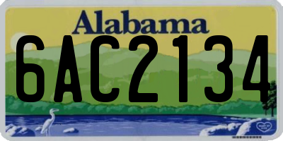 AL license plate 6AC2134