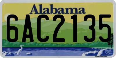 AL license plate 6AC2135