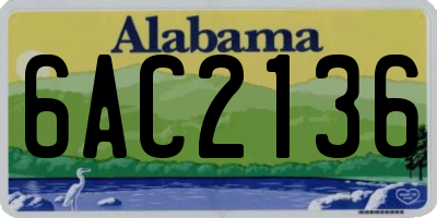 AL license plate 6AC2136