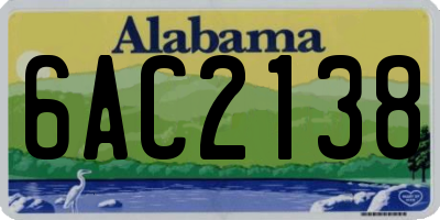 AL license plate 6AC2138