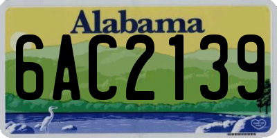 AL license plate 6AC2139