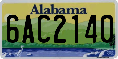 AL license plate 6AC2140