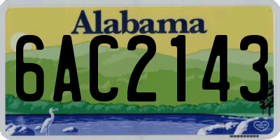 AL license plate 6AC2143
