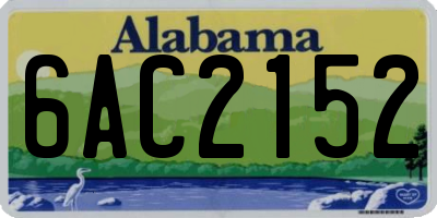 AL license plate 6AC2152