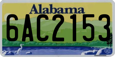 AL license plate 6AC2153
