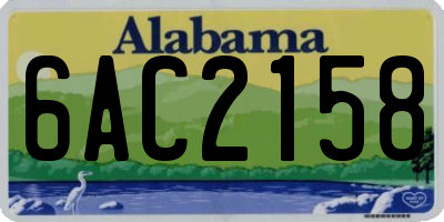 AL license plate 6AC2158