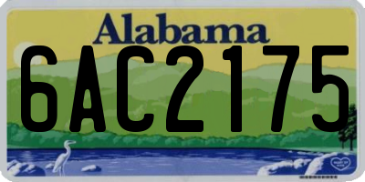 AL license plate 6AC2175