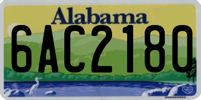 AL license plate 6AC2180