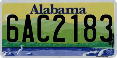 AL license plate 6AC2183