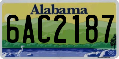 AL license plate 6AC2187