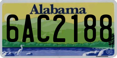 AL license plate 6AC2188