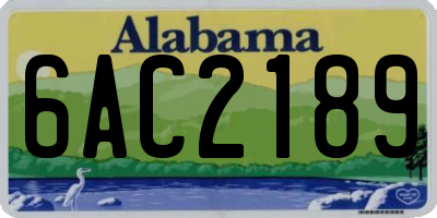 AL license plate 6AC2189