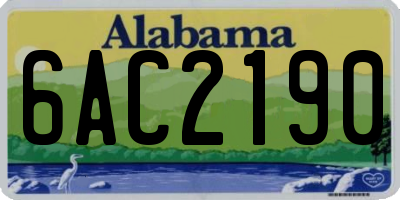 AL license plate 6AC2190