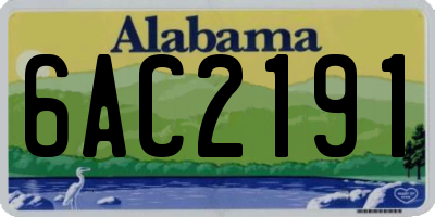 AL license plate 6AC2191
