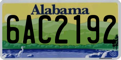 AL license plate 6AC2192