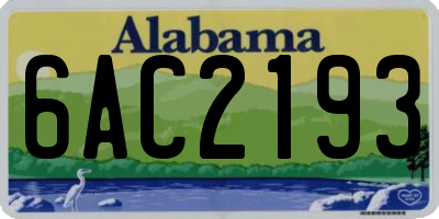 AL license plate 6AC2193