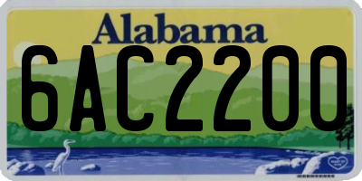 AL license plate 6AC2200