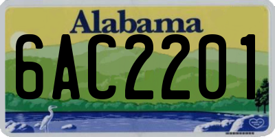 AL license plate 6AC2201