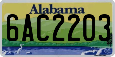 AL license plate 6AC2203