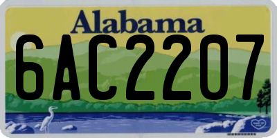 AL license plate 6AC2207