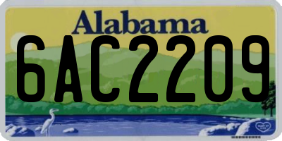 AL license plate 6AC2209
