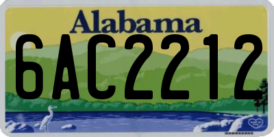 AL license plate 6AC2212