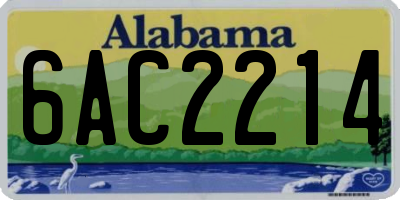 AL license plate 6AC2214