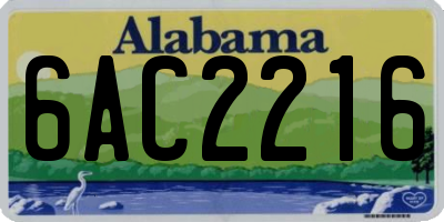 AL license plate 6AC2216