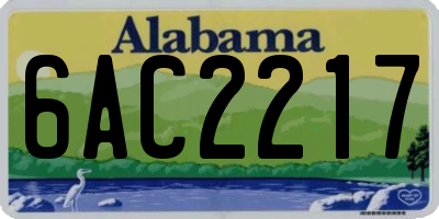 AL license plate 6AC2217