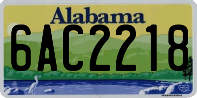 AL license plate 6AC2218