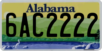 AL license plate 6AC2222