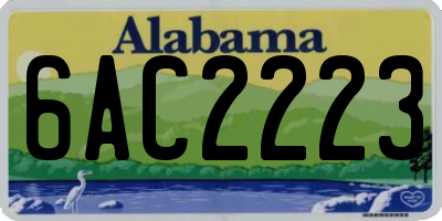 AL license plate 6AC2223