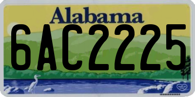 AL license plate 6AC2225