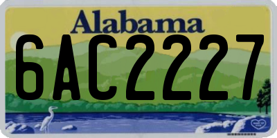 AL license plate 6AC2227