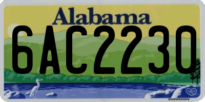 AL license plate 6AC2230