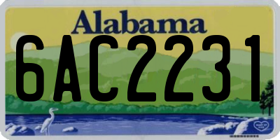 AL license plate 6AC2231