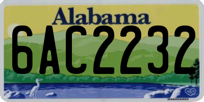 AL license plate 6AC2232