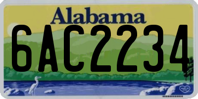 AL license plate 6AC2234