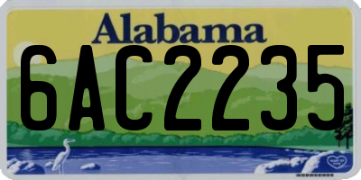 AL license plate 6AC2235