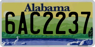 AL license plate 6AC2237