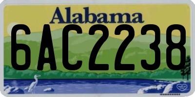 AL license plate 6AC2238