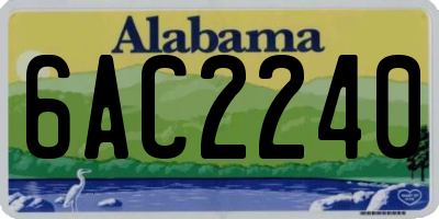 AL license plate 6AC2240