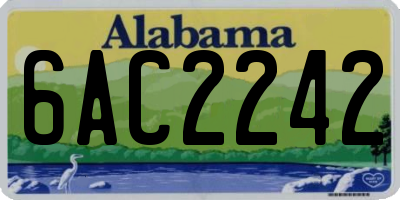 AL license plate 6AC2242