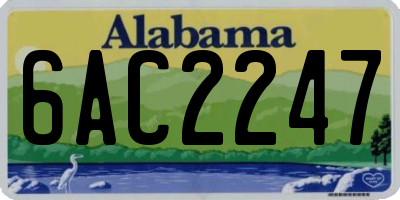 AL license plate 6AC2247